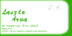 laszlo arva business card