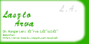 laszlo arva business card